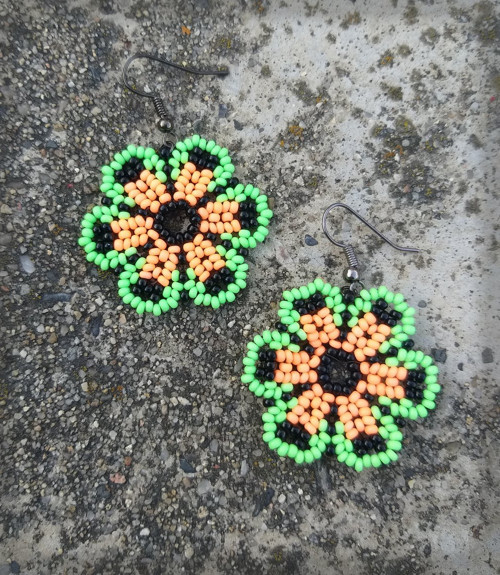 Neon flower - náušnice — foto 2