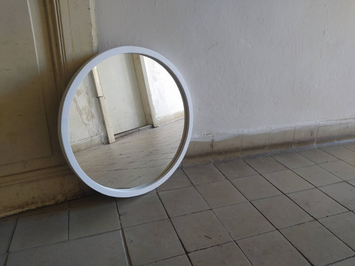 Dřevěné kulaté zrcadlo 70cm — foto 2