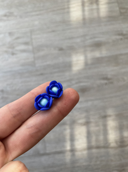 Náušnice modré květiny — foto 4