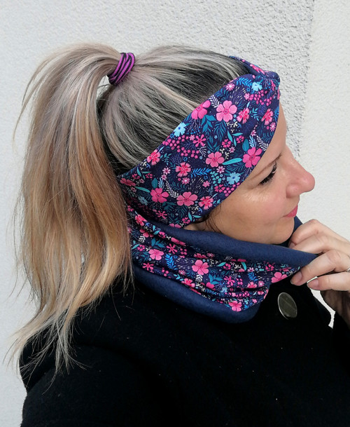 Květy na modré.... čelenka flees — foto 3