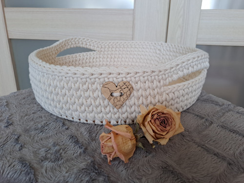 Háčkovaný Bavlněný Podnos Se Srdíčkem — foto 4
