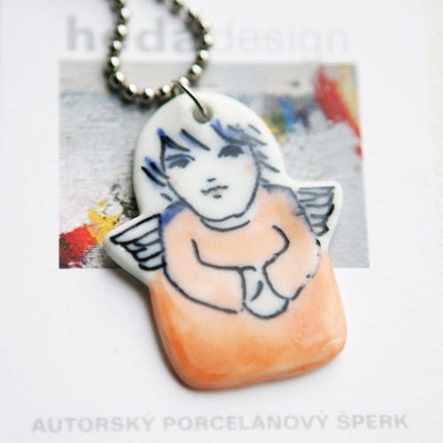 Anděl porcelánový přívěšek — foto 3