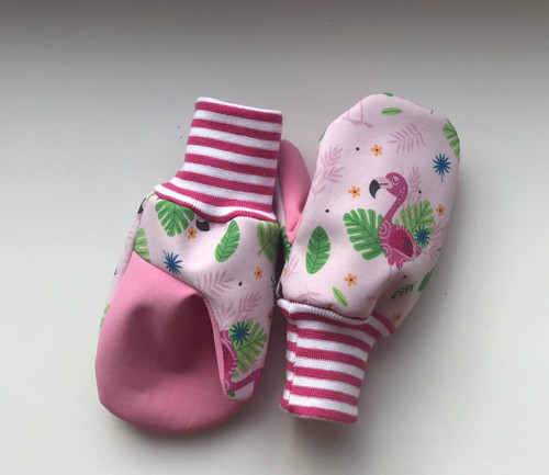 Softshellové rukavice-růžový plameňák — foto 3