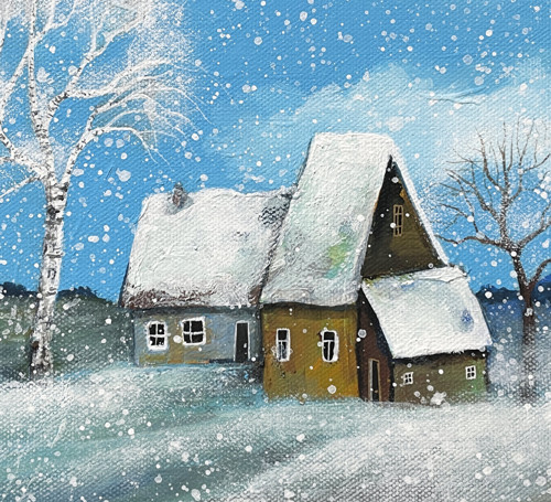 První sníh - 25x30cm — foto 2