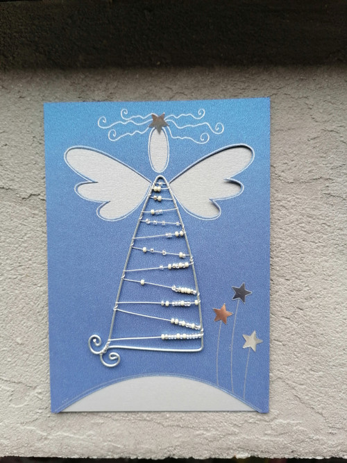 Vánoční přáníčko velký andílek, modrá. .. — foto 2