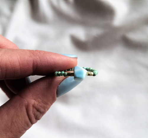 Larimar*tyrkys Peru*broušený*prsten — foto 4