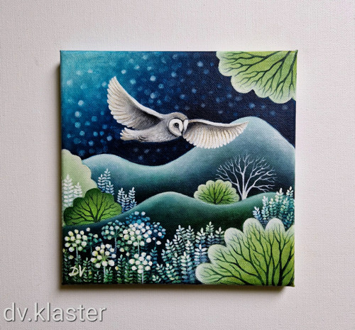 Šum sovích křídel (20x20 cm) — foto 3