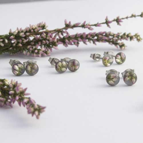 Vřesové mini náušnice 6 mm — foto 4