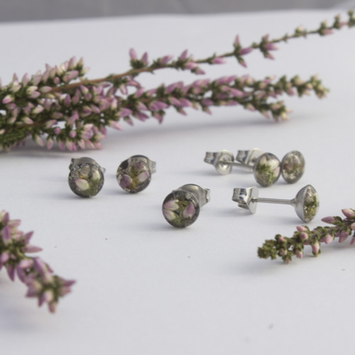 Vřesové mini náušnice 6 mm — foto 4