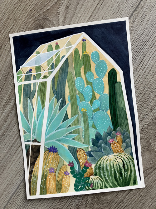 Originál ilustrácia Kaktusy — foto 6