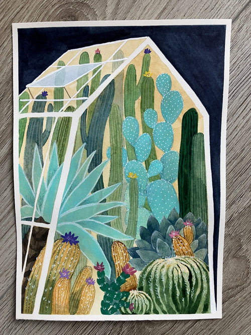Originál ilustrácia Kaktusy — foto 4