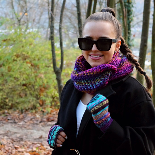Set nákrčník + rukavičky "Psychedelie" — foto 5