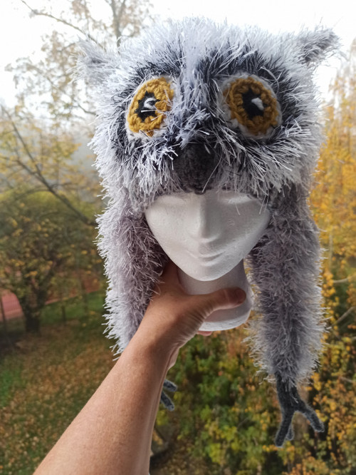 Ušanka STŘÍBRNÁ SOVA PRO ILONU — foto 4