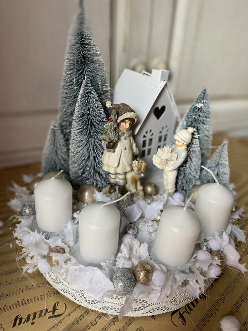 Adventní věnec Bílé Vánoce — foto 4
