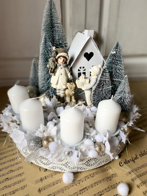 Adventní věnec Bílé Vánoce — foto 3