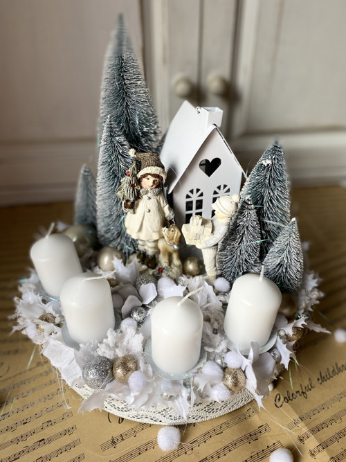 Adventní věnec Bílé Vánoce — foto 6