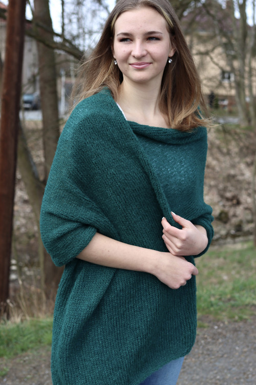 Hedvábný pléd zelený — foto 3