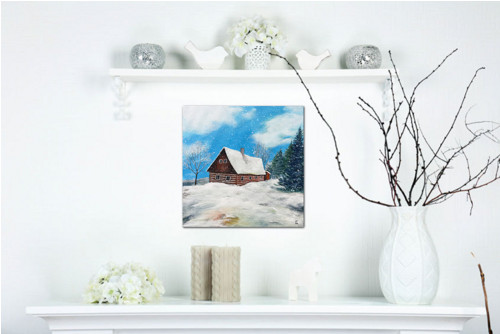 První sníh - 30x30cm — foto 3