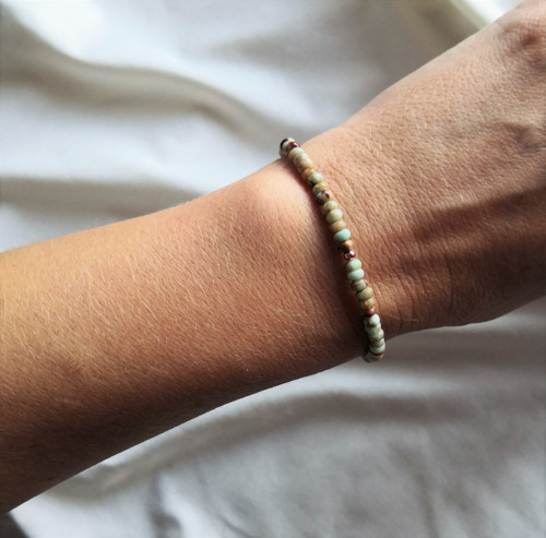 Jaspis regalit*světlemodrý*rosegold*náramek — foto 6