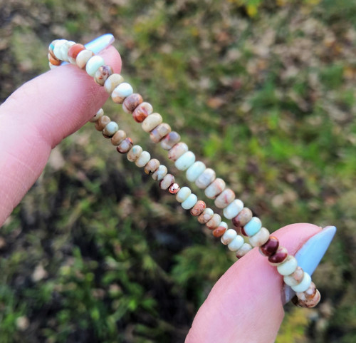 Jaspis regalit*světlemodrý*rosegold*náramek — foto 3
