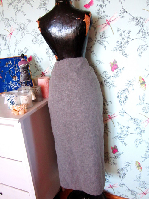 Sukně pencil long grey — foto 4