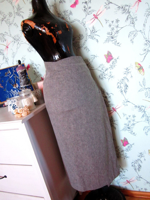 Sukně pencil long grey — foto 3