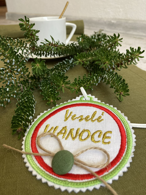 Ľanová Vianočná dekorácia — foto 4