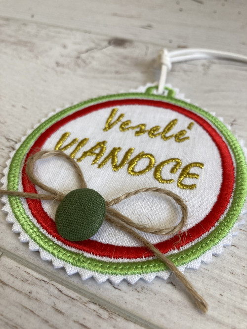 Ľanová Vianočná dekorácia — foto 2