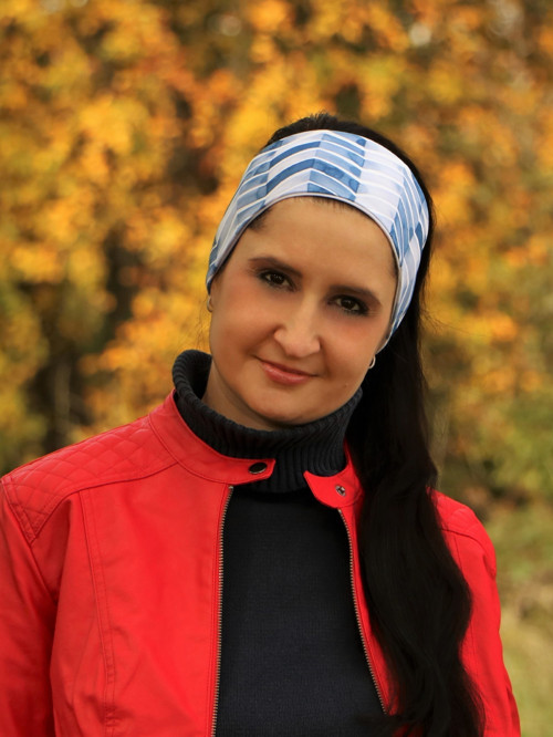 Úpletová čelenka chevron modrá — foto 2