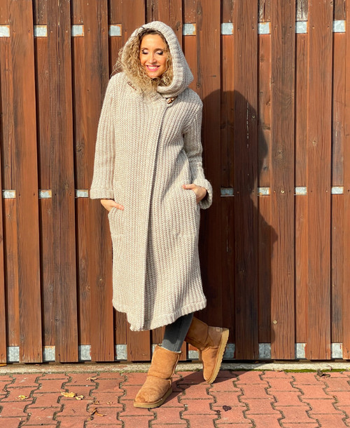 Svetrový kabát béžový — foto 5