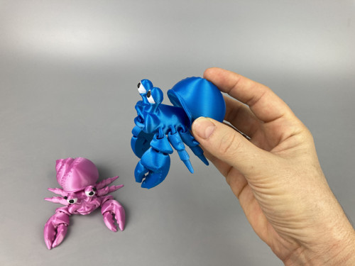 Flexi krabík Poustevníček - kluk, 3D tisk — foto 2