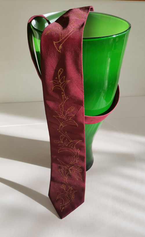 Kravata hedvábná Bordeaux — foto 2