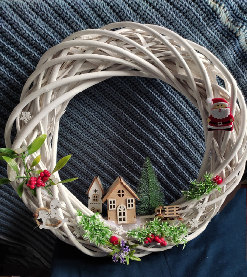 ADVENTNÍ VĚNEC - modré hvězdy — foto 3