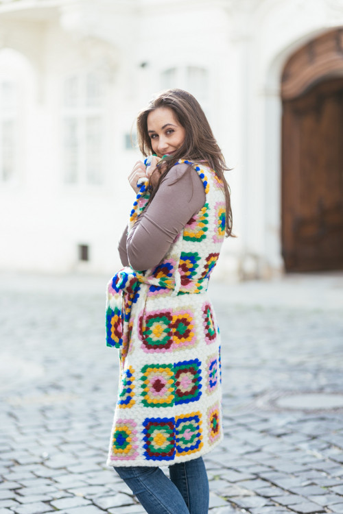 VLNENÁ VESTA - white — foto 2
