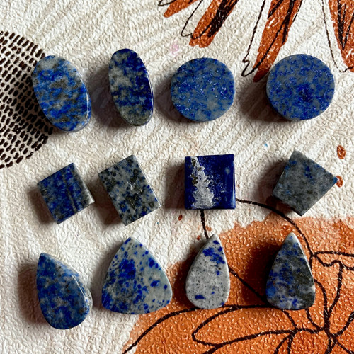 Lapis Lazuli kabošon (19x4mm) — foto 3