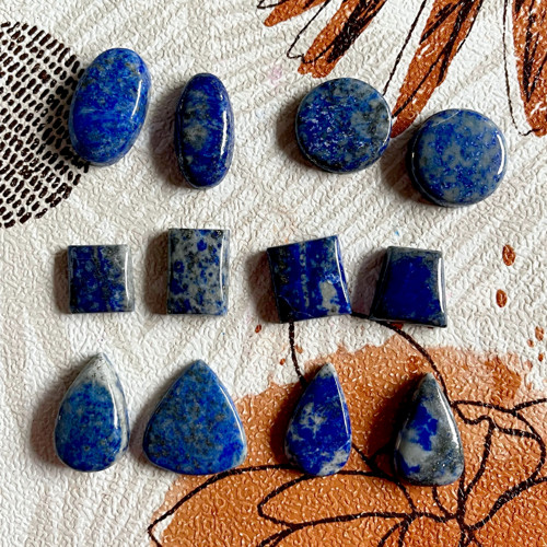 Lapis Lazuli kabošon (22x14x5mm) — foto 2