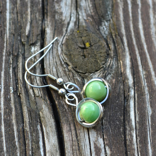 Náušnice z chrysoprasu — foto 2