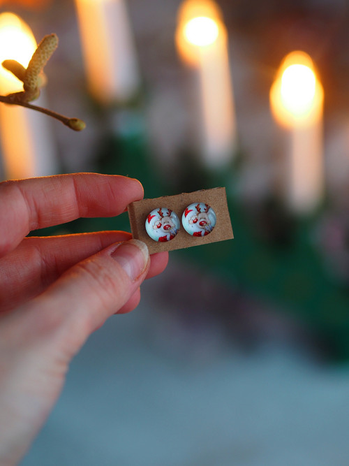 Vánoční náušnice - santa a sobík — foto 3