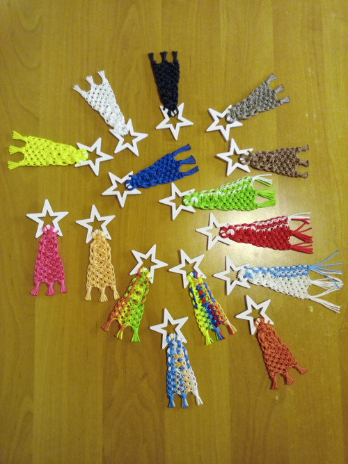 Kometa jednobarevná drhaná macrame 13cm — foto 2