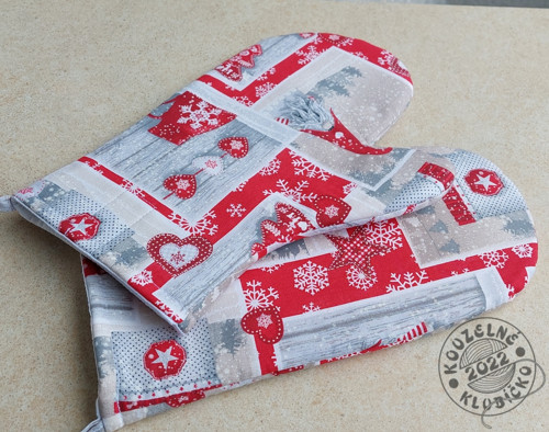 Vánoční chňapka vánoční patchwork - cena za 1 ks — foto 3