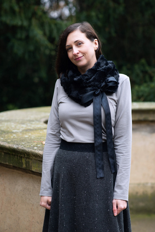 Kožešinová štóla - Black — foto 2