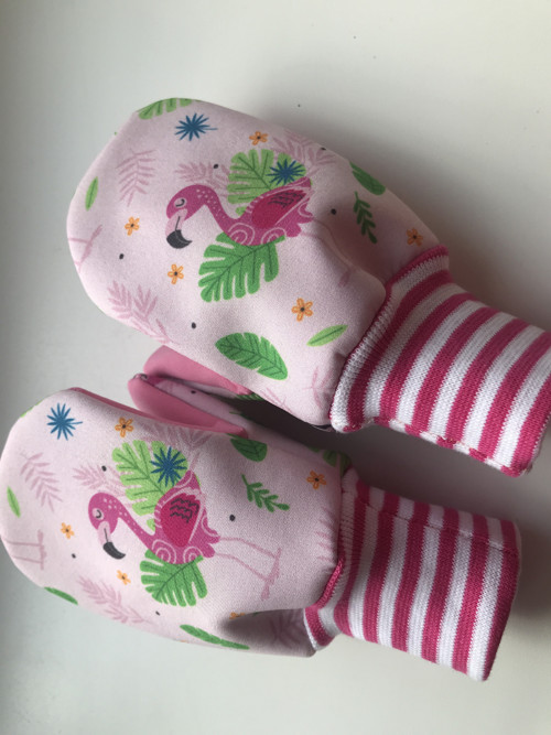 Softshellové rukavice-růžový plameňák — foto 2