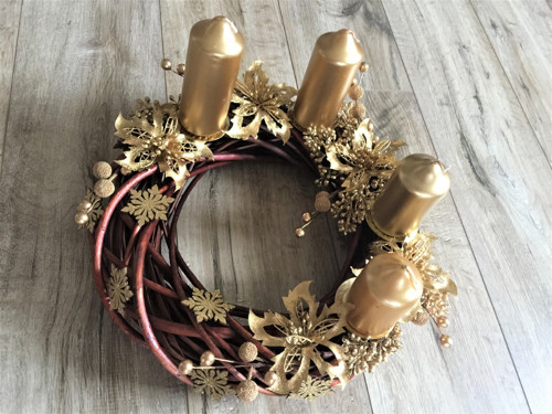 Adventní svícen ZLATÝ — foto 2