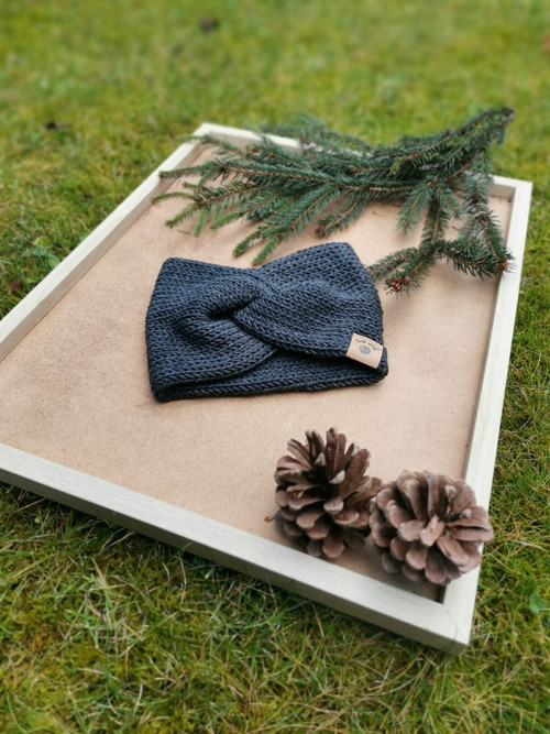 Twist merino čelenka - antracitová — foto 2