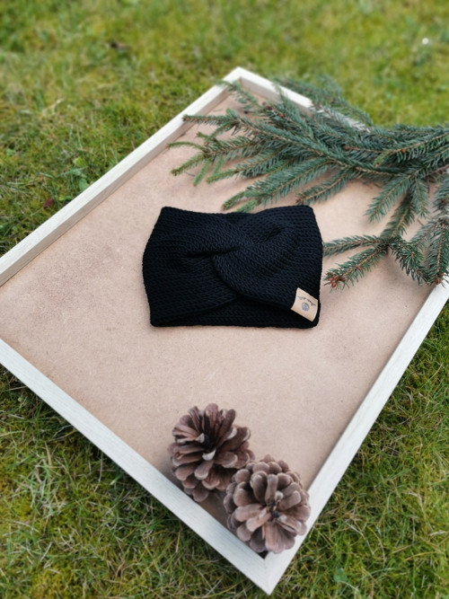 Twist merino čelenka - černá — foto 3