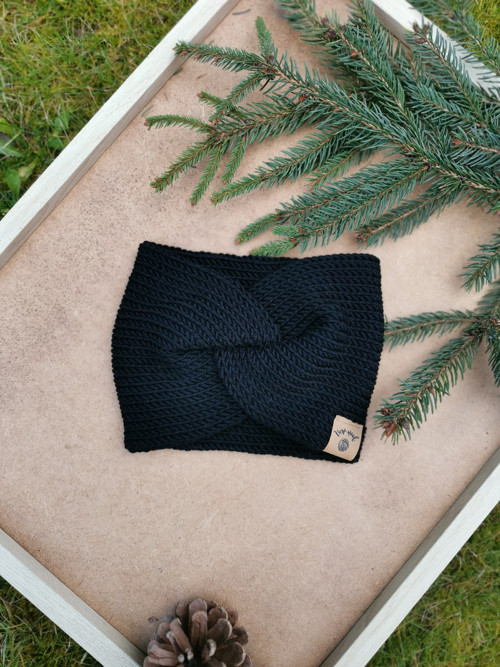 Twist merino čelenka - černá — foto 4