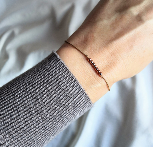 Korálky*rosegold ocel*náramek — foto 5