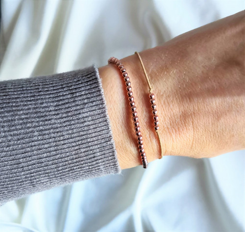Korálky*rosegold ocel*náramek — foto 3
