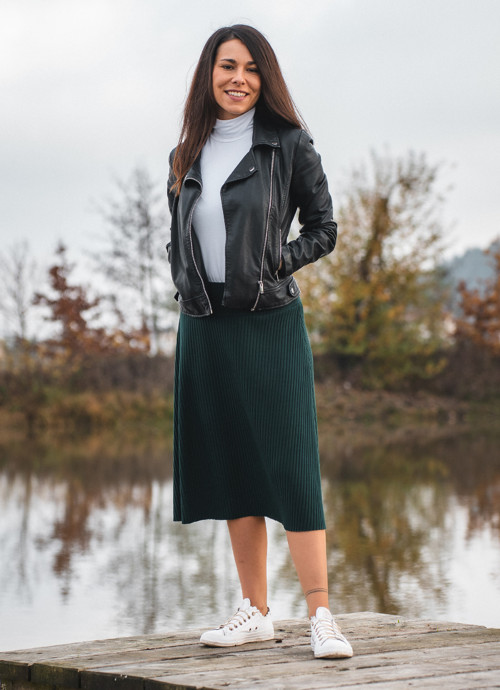 Áčková sukně - petrolejová — foto 2