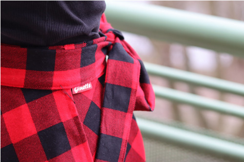 Zavinovací sukně, flanelka červená — foto 4